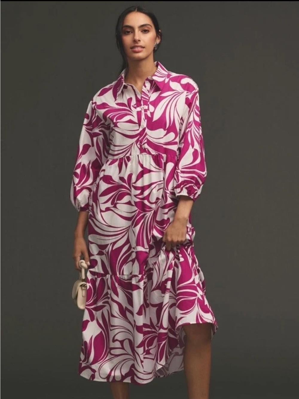Anthropologie The Bettina TieredShirt Dress Floral